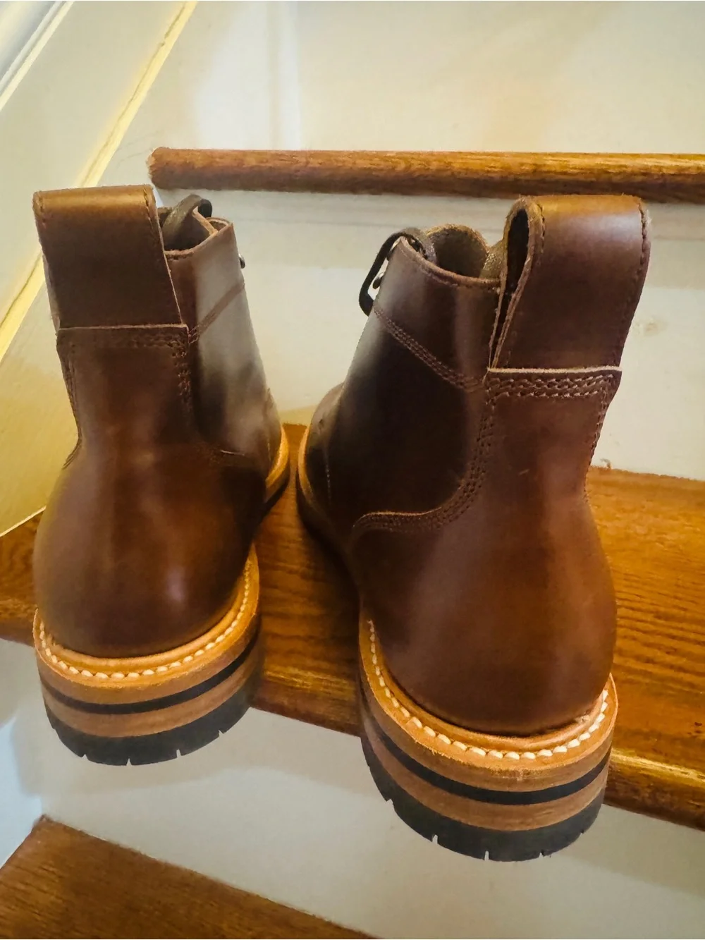 Men's Brown Leather Lace-Up Work Boots